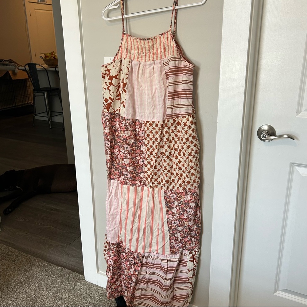 Target Boho Patchwork Maxi Dress in Pink and Cream